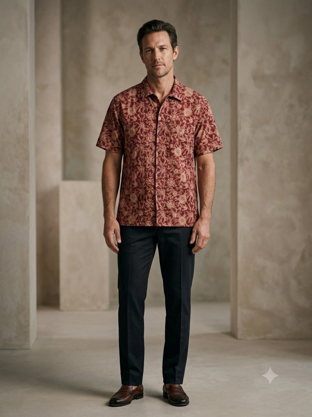 Orvis Red Floral Short-Sleeve Button-Down Shirt